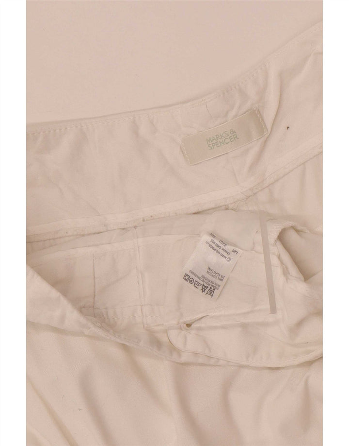 Spodnie damskie Marks & Spencer, proste, przycięte, UK 12, średnie, W30, L24, białe