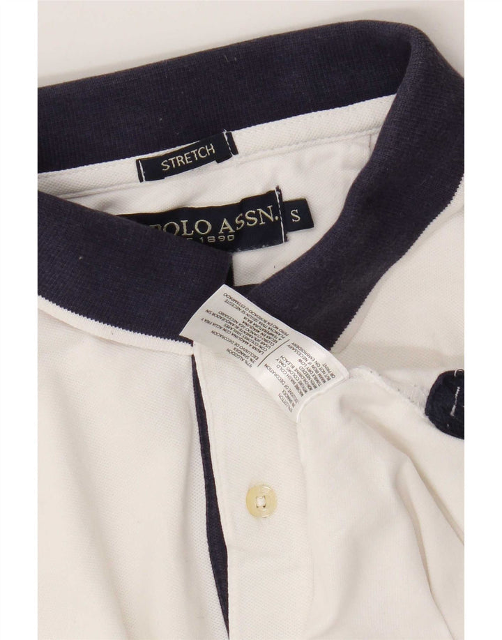 US Polo Assn. Koszula męska, mała, biała, bawełniana w bloki kolorów