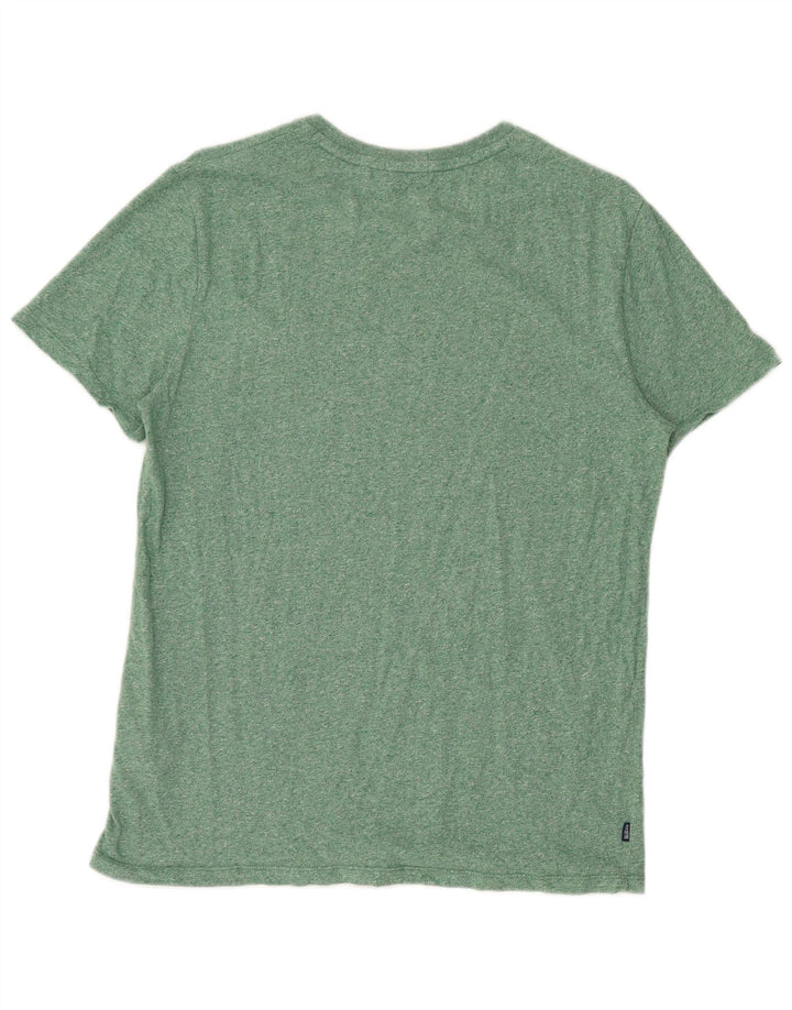 T-shirt męski Superdry, duży, zielony, bawełniany w plamki