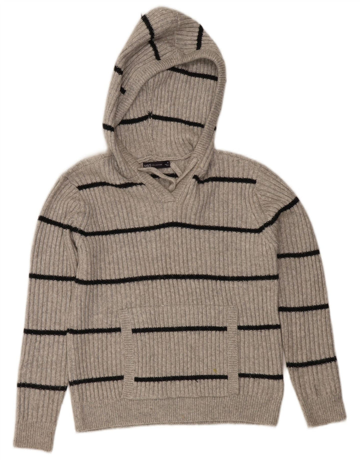 Damski sweter z kapturem Marks & Spencer UK 14 w średnie szare paski