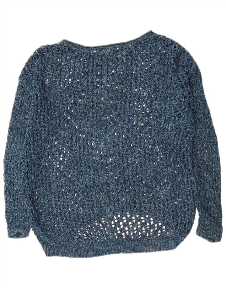 Damski sweter oversize Eddie Bauer z dekoltem w łódkę UK 14 Medium Navy Blu