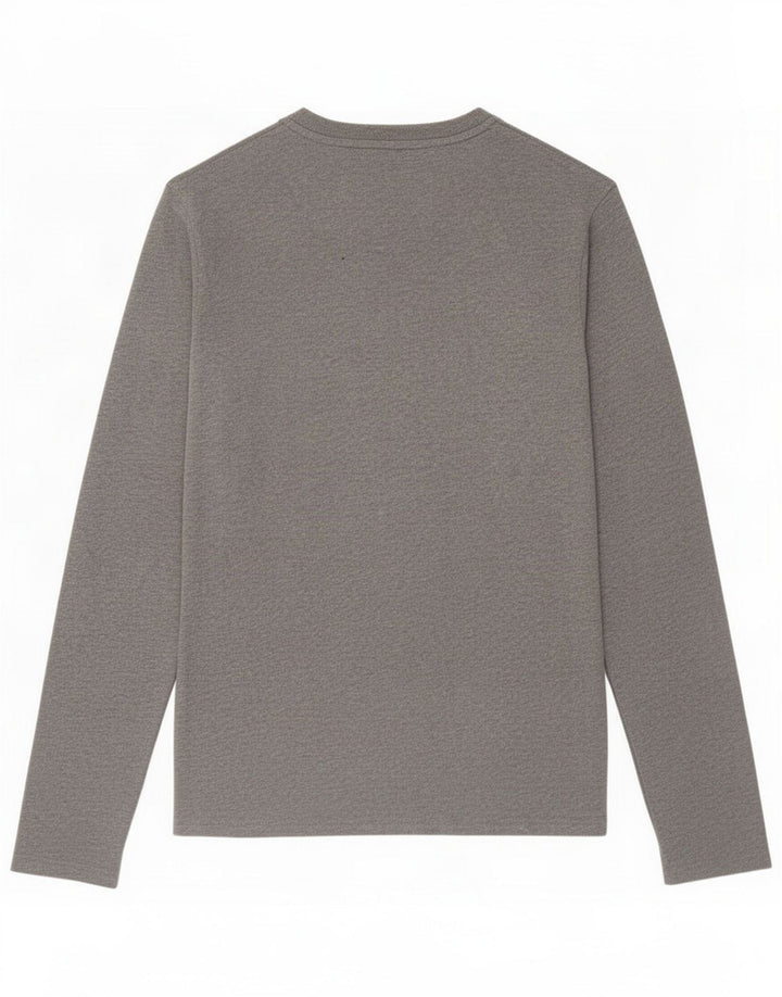Jack Wills Męski top z długim rękawem, mały, szary, nakrapiany, bawełniany
