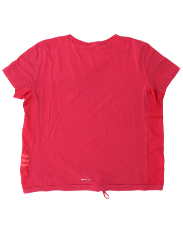 Damska koszulka Adidas Aeroready Top UK 20/22 XL Różowa bawełna