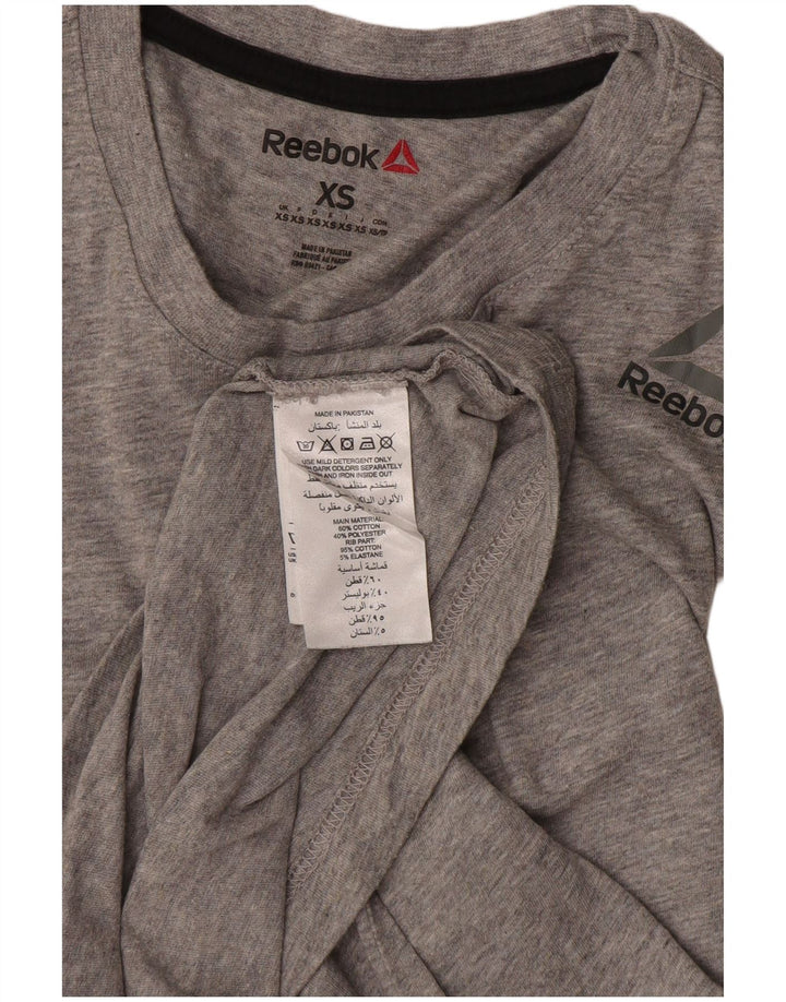 T-shirt męski REEBOK Top XS, szara bawełna w plamki