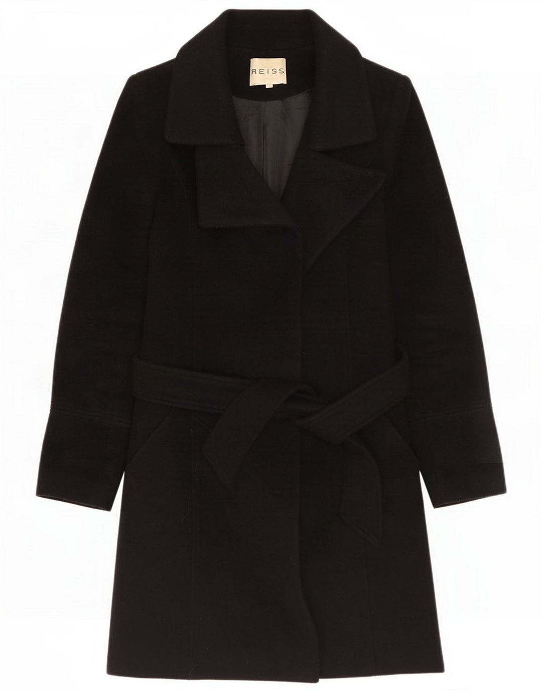 Reiss damski płaszcz oversize UK 10 Small Black Wool