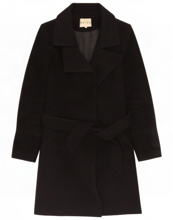 Reiss damski płaszcz oversize UK 10 Small Black Wool