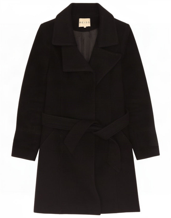 Reiss damski płaszcz oversize UK 10 Small Black Wool