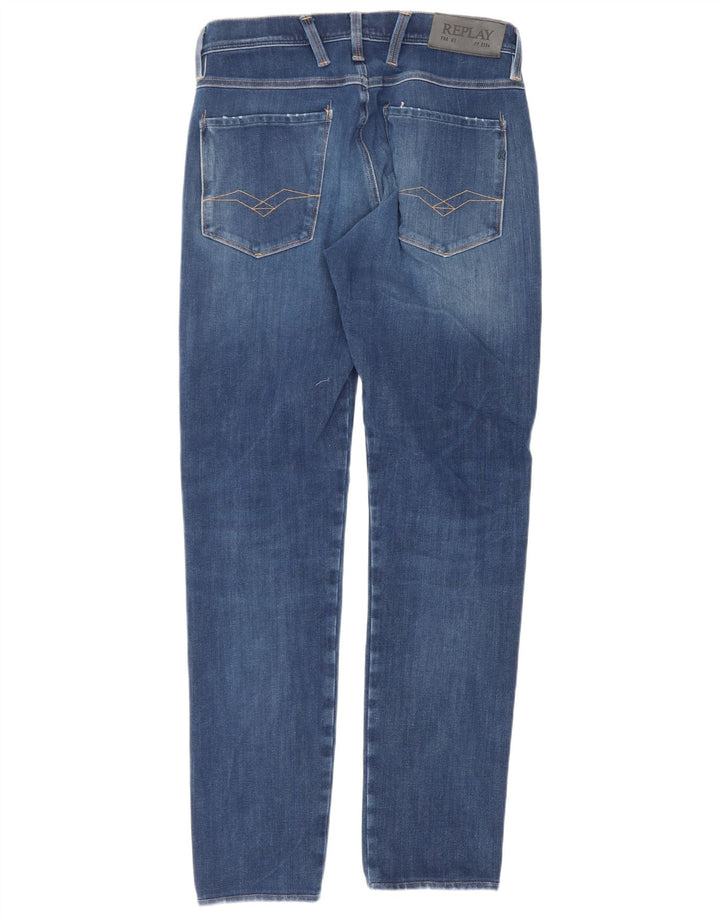 Męskie jeansy slim fit Replay W28 L30 Niebieskie bawełniane