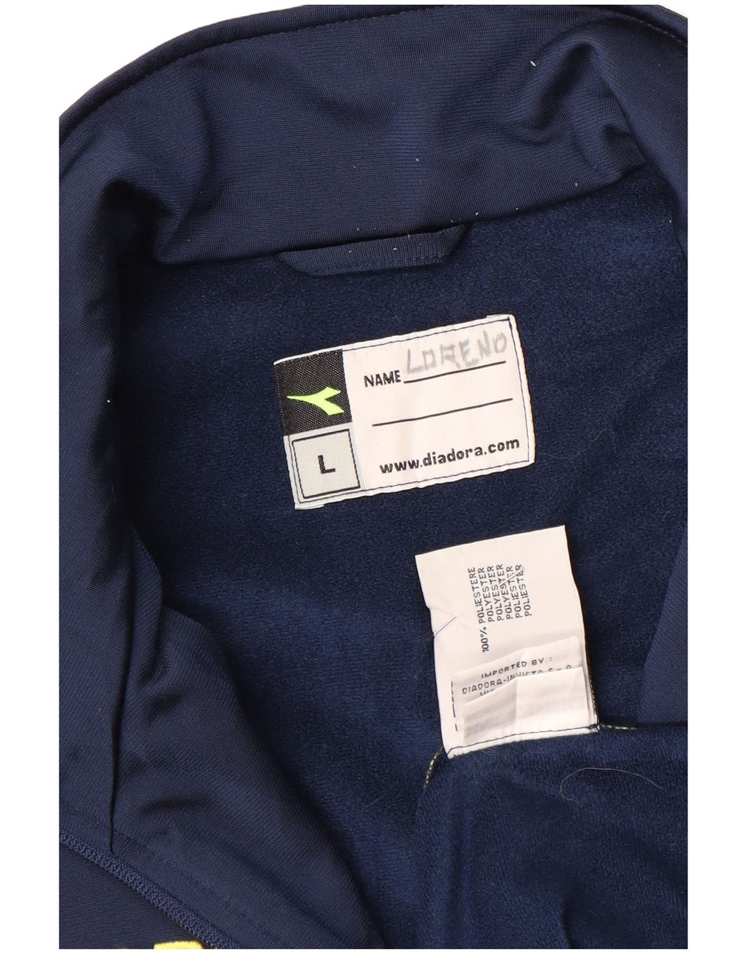 Męska kurtka dresowa Diadora z grafiką, duża, granatowa, z blokami kolorów