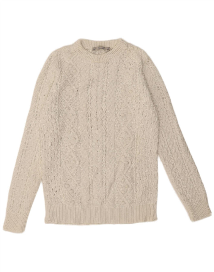 Damski sweter z okrągłym dekoltem Zara, średni biały