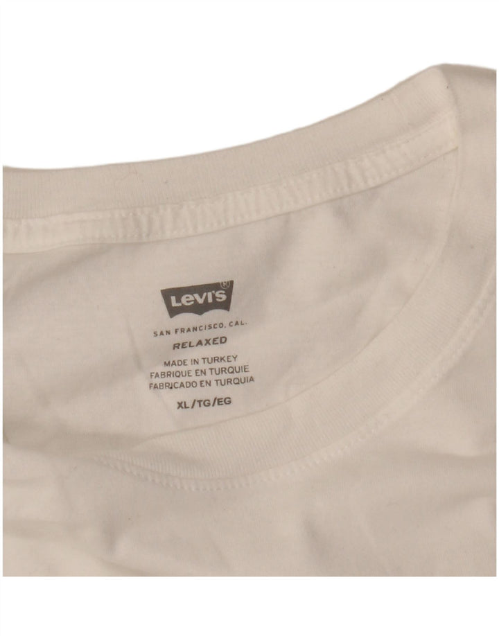 Męski T-shirt Levi's o swobodnym kroju z grafiką, XL, biały