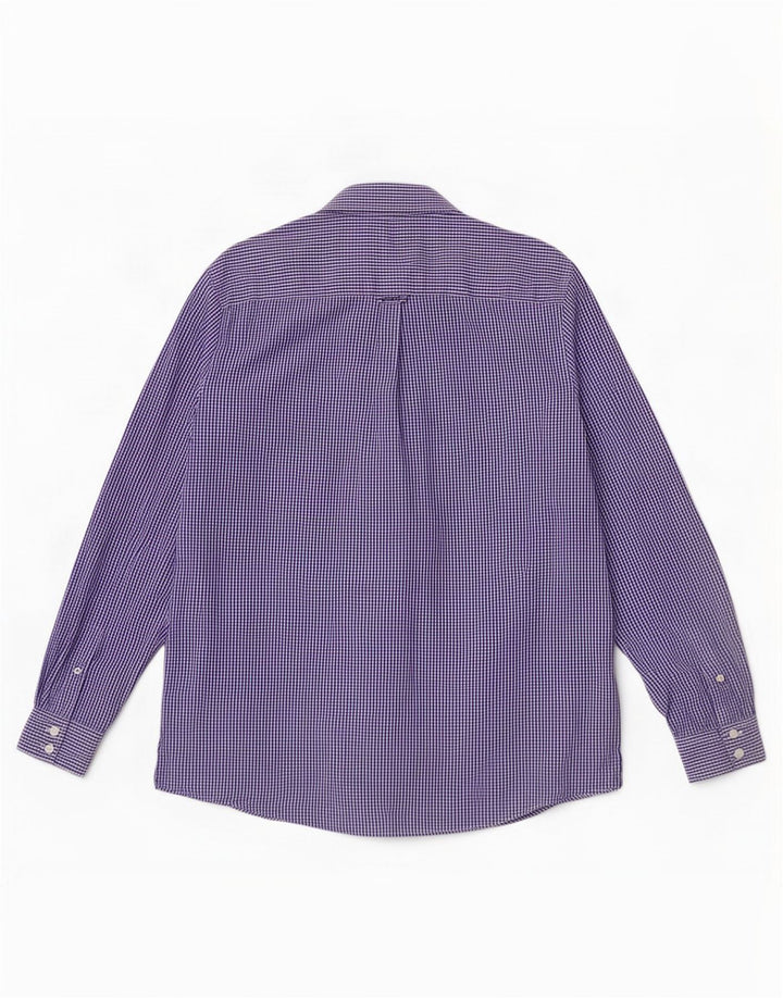 Crew Clothing Męska koszula o klasycznym kroju, duża, niebieska bawełniana kratka