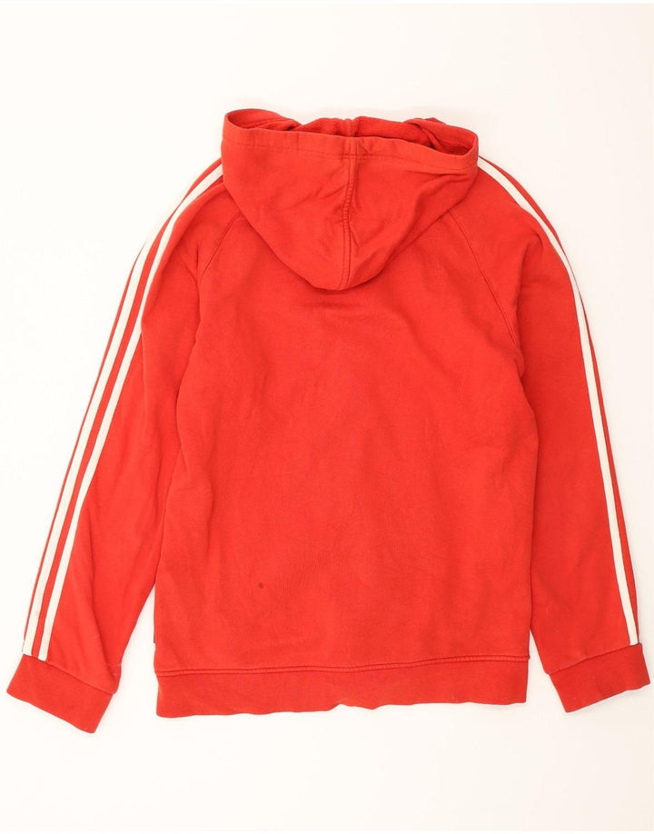 Adidas Męski sweter z kapturem i zamkiem błyskawicznym, mały, czerwony, bawełniany