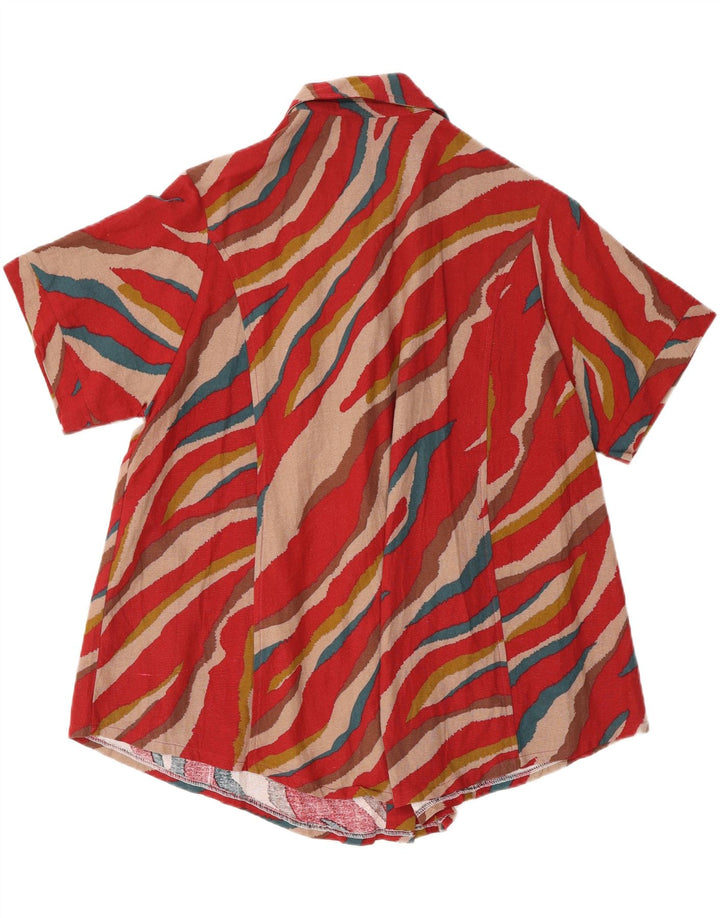 VINTAGE Womens Abstract Pattern Short Sleeve Shirt UK 20 2XL Red Vintage Vintage and Second-Hand Vintage from Messina Hembry 