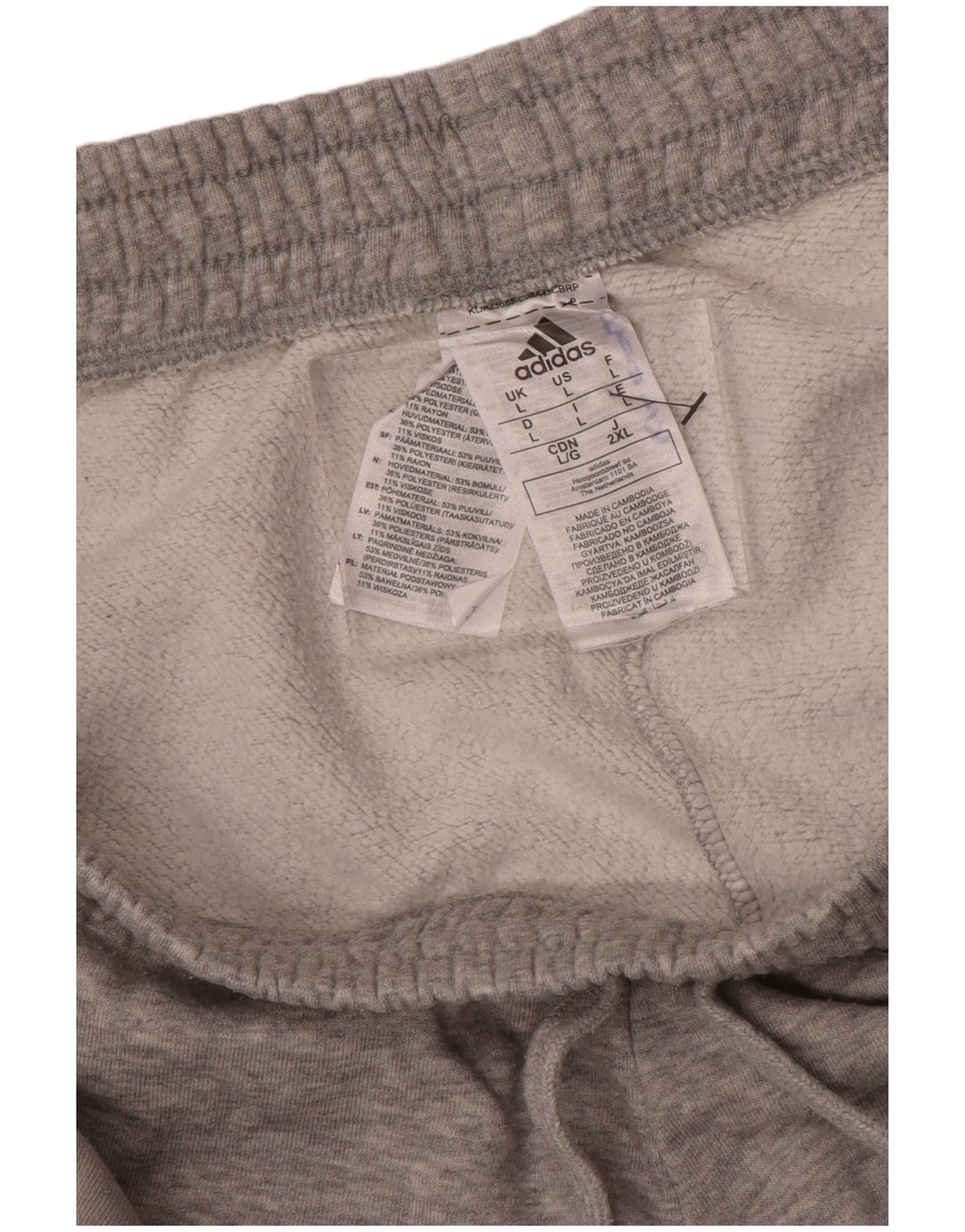 Męskie spodnie dresowe ADIDAS Joggery, duże, szare, bawełniane z blokami kolorów