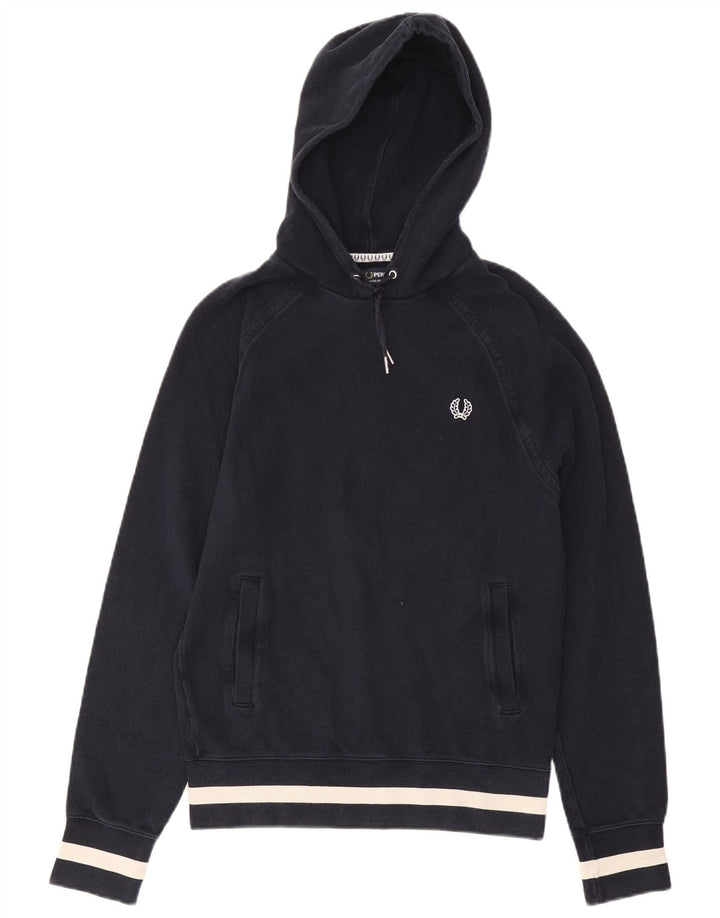 Męski sweter z kapturem Fred Perry, mały, granatowy, bawełniany