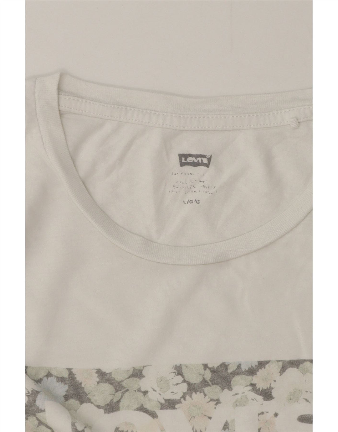 Damska koszulka z grafiką Levi's Top UK 16, duża, biała