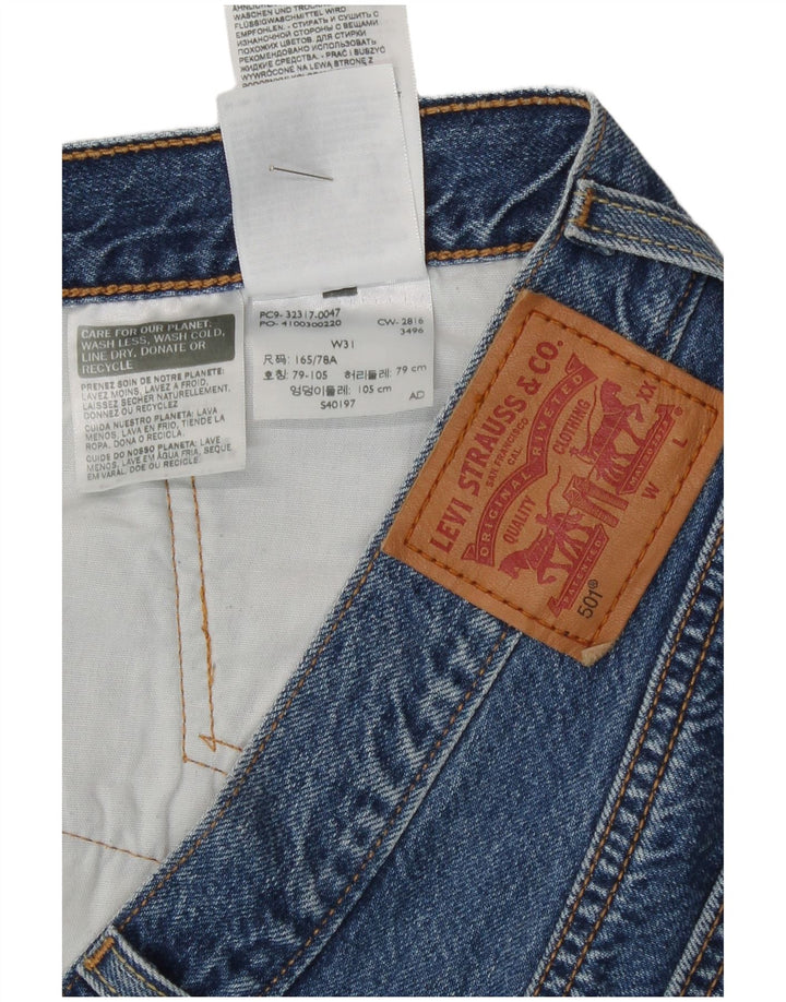 Damskie spodenki jeansowe Levi's 501 W31 Średnioniebieskie, bawełniane