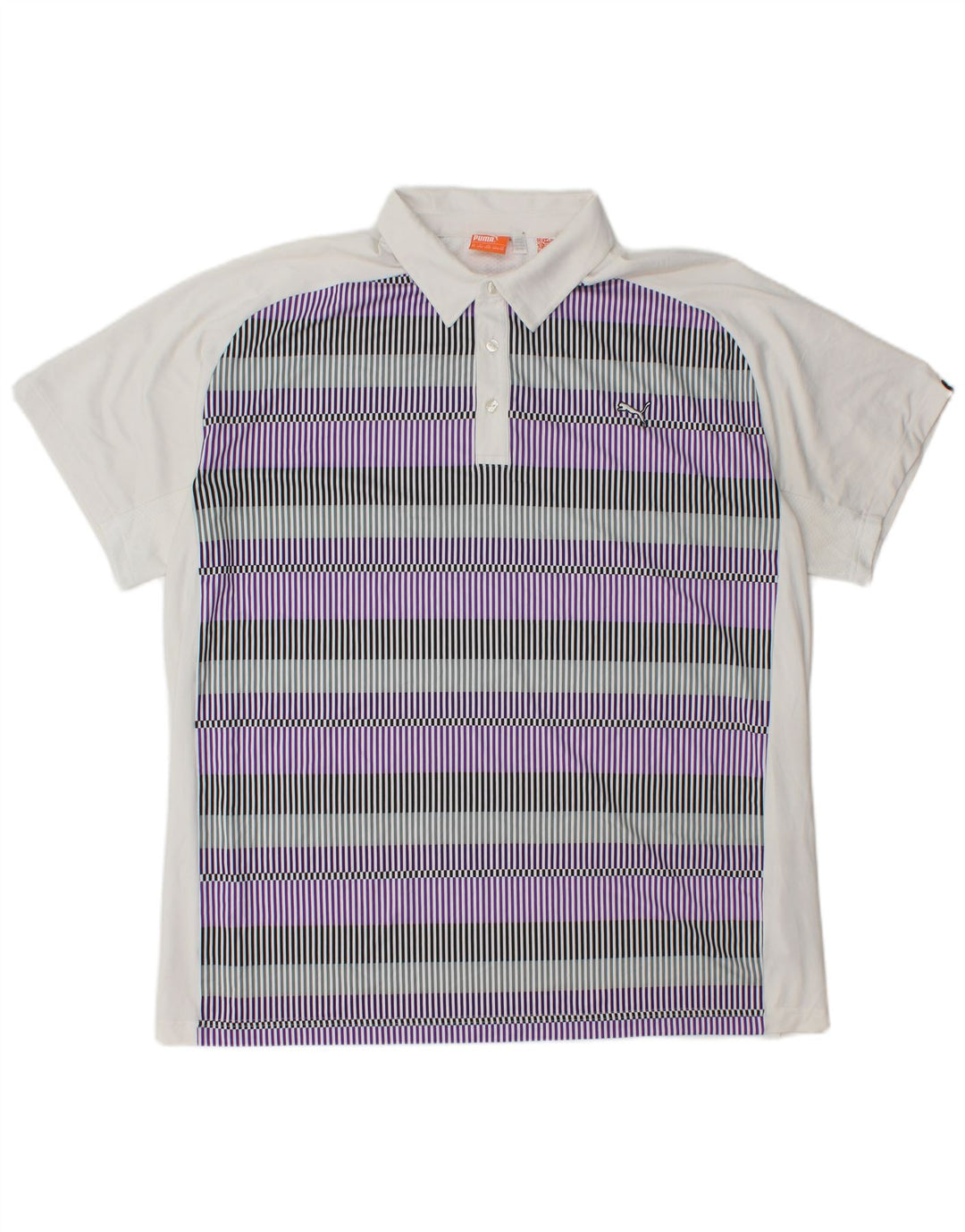 Męska koszulka polo PUMA 2XL Biały poliester w prążki