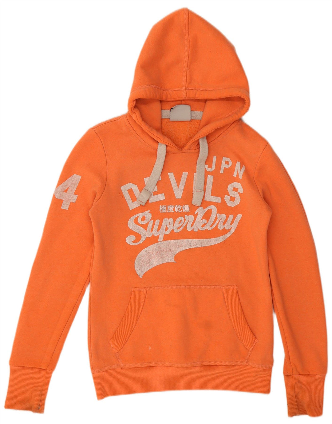 Damski sweter z kapturem Superdry Graphic UK 10, mały, pomarańczowy, poliester