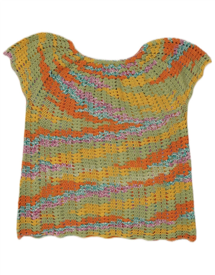 Sweter damski w stylu vintage z dekoltem w łódkę UK 14, średni, wielobarwny