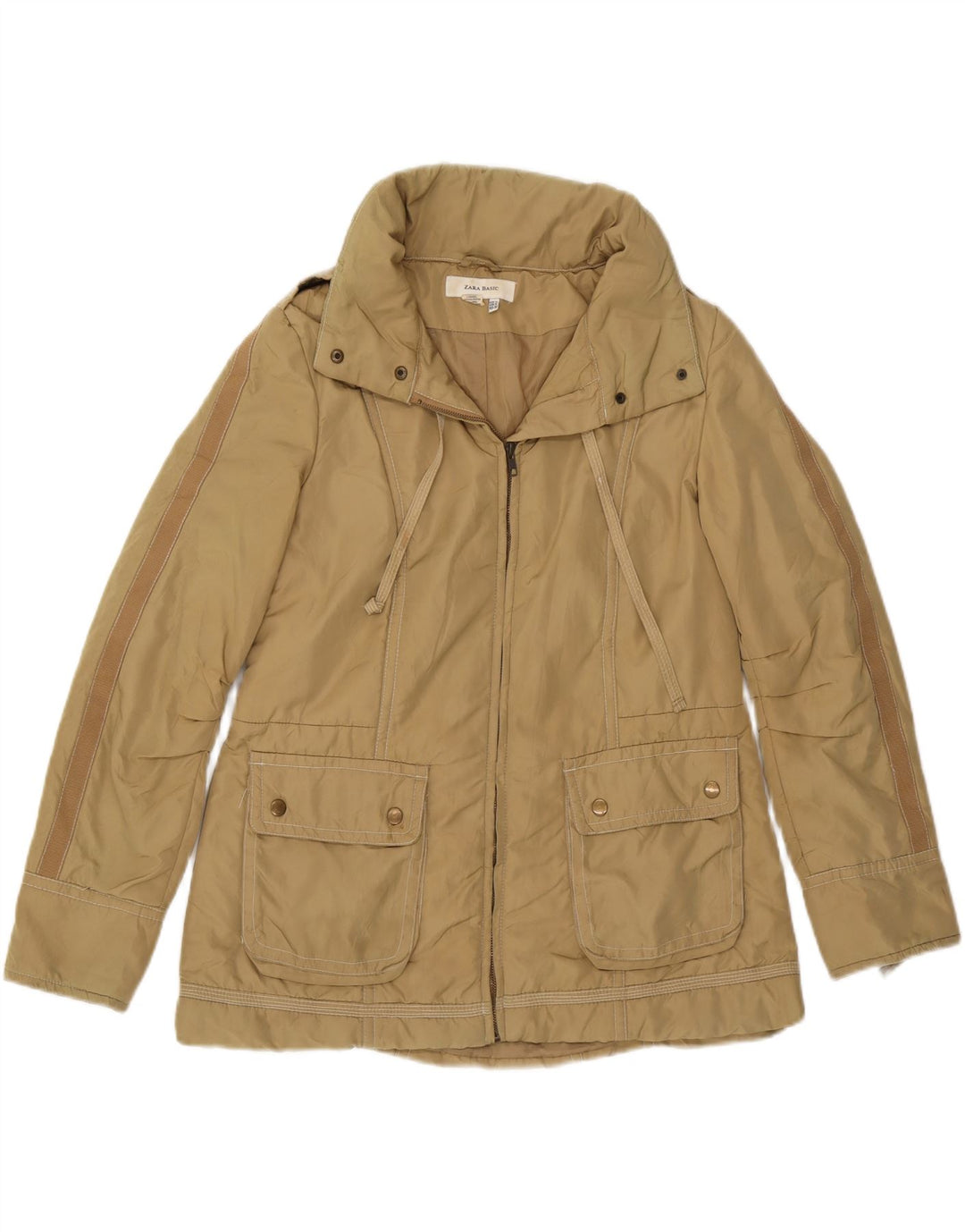 Damska ocieplana kurtka Zara UK 18 XL, beżowy nylon