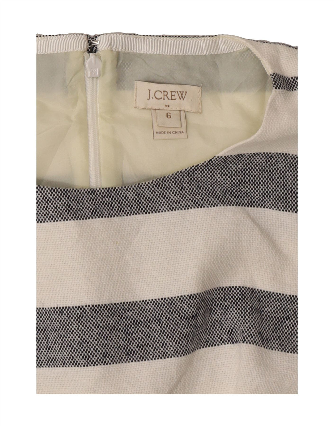 J. CREW Womens Sleeveless Sheath Dress US 6 Medium White Striped Cotton Vintage J. Crew and Second-Hand J. Crew from Messina Hembry 