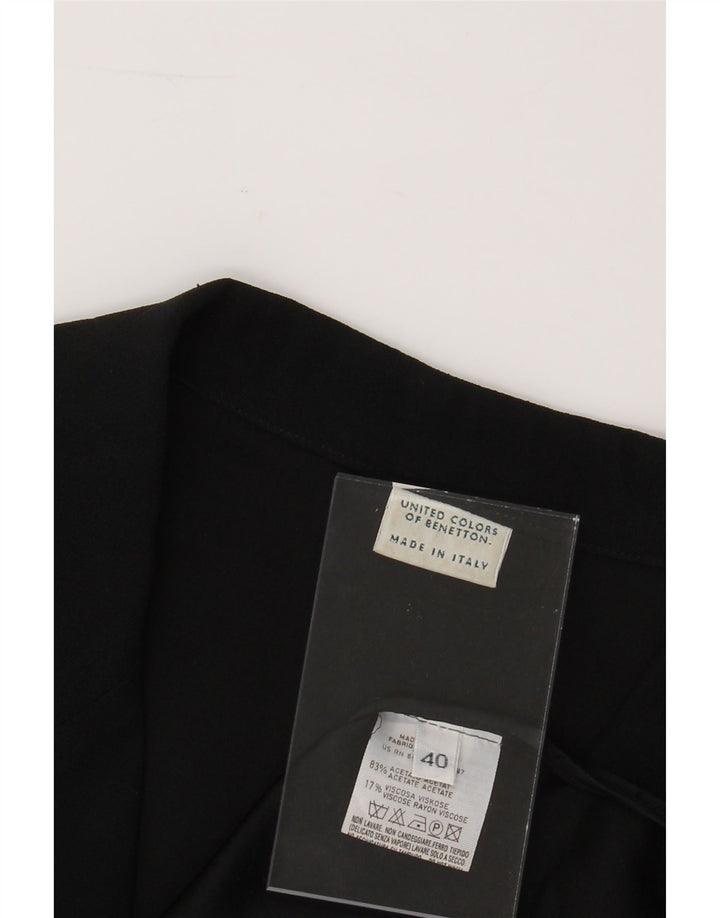 BENETTON Womens 4 Button Blazer Jacket IT 40 Small Black Acetate Vintage Benetton and Second-Hand Benetton from Messina Hembry 