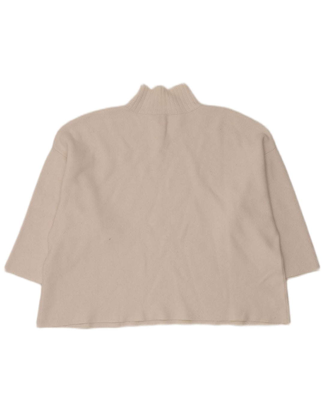 Damski sweter oversize z golfem Zara UK 14, średni biały