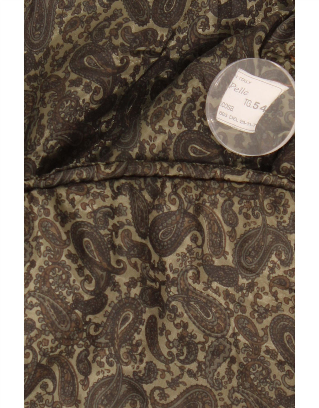Męska wyściełana kamizelka zamszowa VINTAGE IT 54 2XL brązowa skóra Paisley