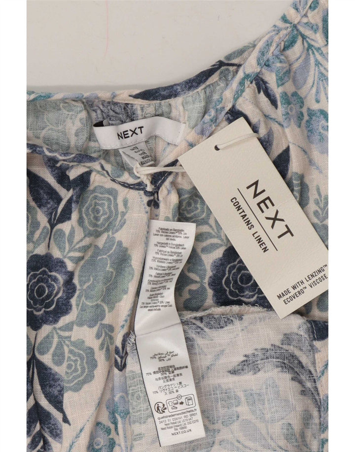 Next Damska oversize'owa sukienka letnia bez rękawów UK 12 w kolorze średnioniebieskim, w kwiaty, w stylu boho