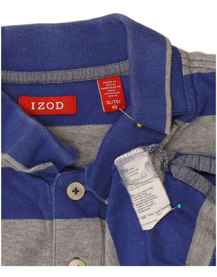 Męska koszulka polo Izod XL, bawełniana w niebieskie paski
