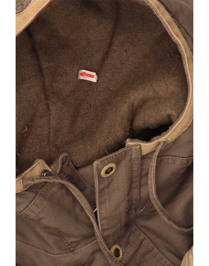 Męska kurtka parka z kapturem Helly Hansen UK 42 XL, brązowa, bawełniana