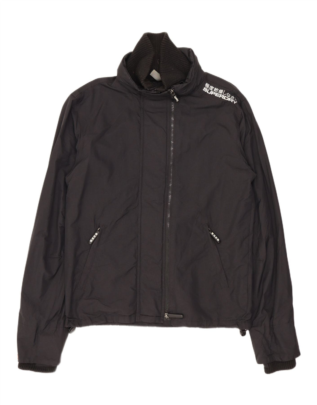 Męska kurtka przeciwdeszczowa SUPERDRY Graphic UK 38 Średni czarny nylon