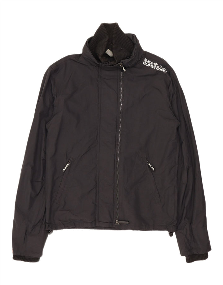 Męska kurtka przeciwdeszczowa SUPERDRY Graphic UK 38 Średni czarny nylon