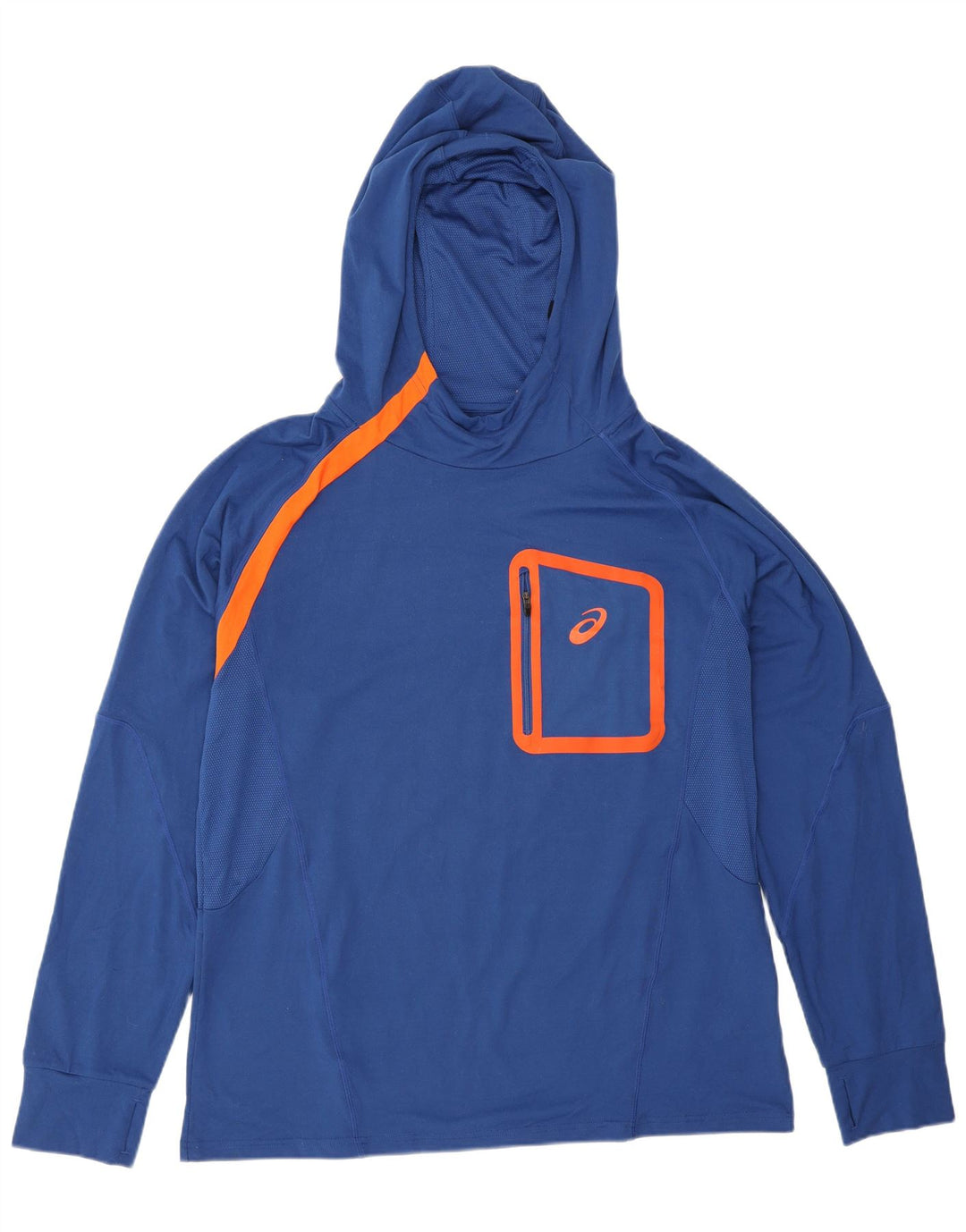 Męska koszulka z kapturem i długim rękawem XL, XL, Asics, niebieski poliester