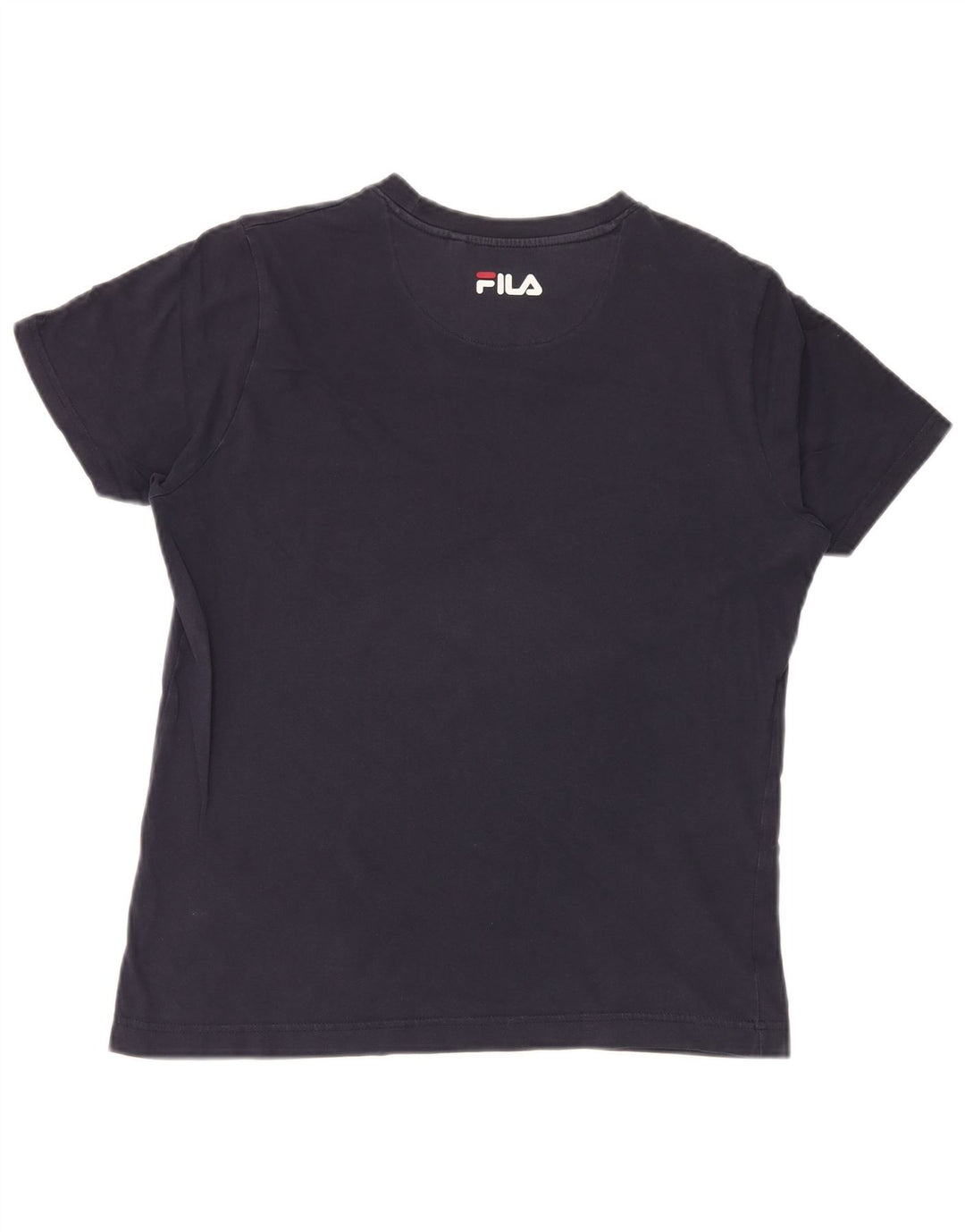 Męski T-shirt Fila z grafiką, mały, granatowy, z blokami kolorów