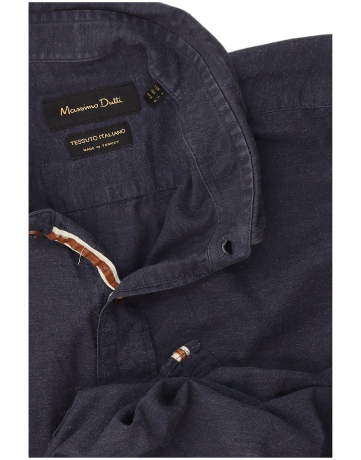 Koszula męska Massimo Dutti, duża, granatowa