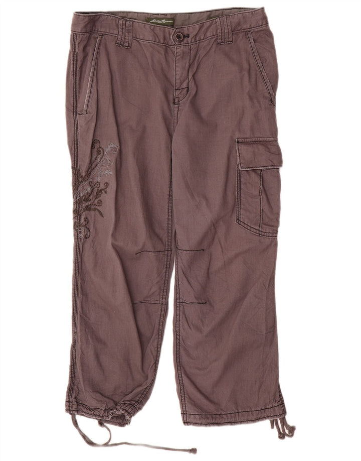 Proste, przycięte spodnie EDDIE BAUER US 8 Medium W32 L23 Szare