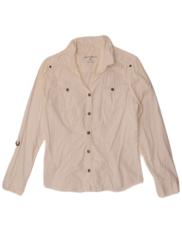 Koszula damska Eddie Bauer UK 14 Średnia biała bawełna