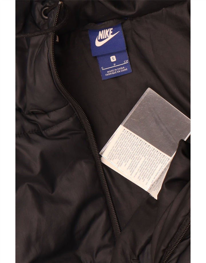 Damska wyściełana kurtka z kapturem i kapturem Nike UK 10, mała, czarna, poliestrowa