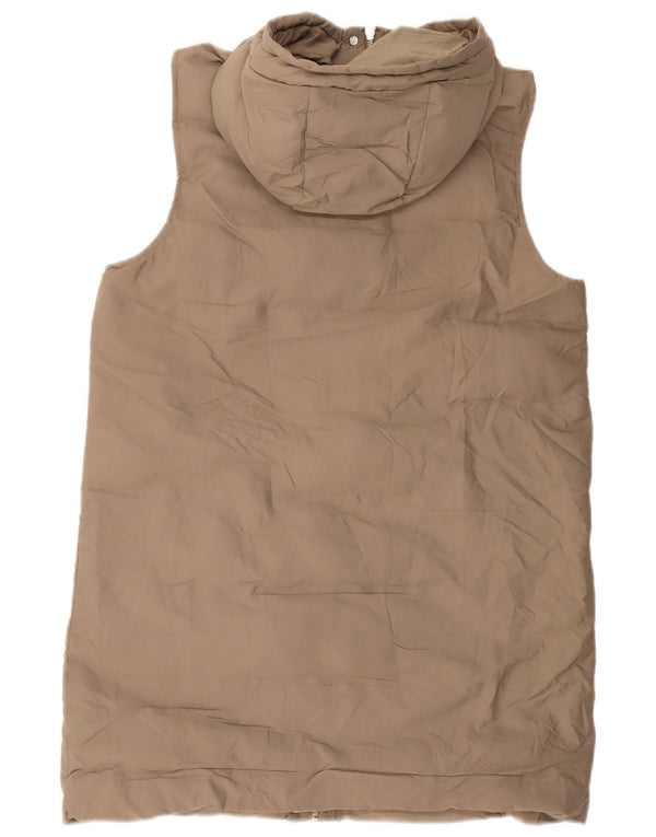 Damska wyściełana kamizelka z długim rękawem ZARA UK 12, średni beżowy poliester