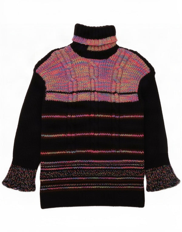 Vintage damski sweter z golfem UK 10 w małe czarne paski  Opis produktu  Rozmiar etykiety: