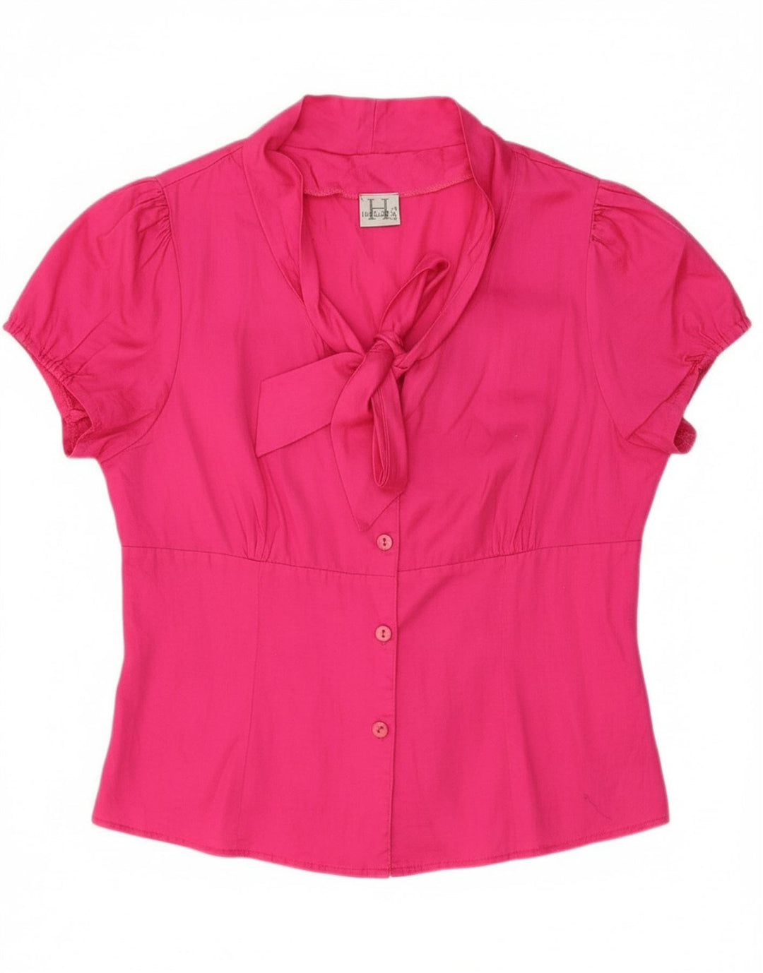 VINTAGE Womens Front Tie Shirt Blouse IT 42 Medium Pink