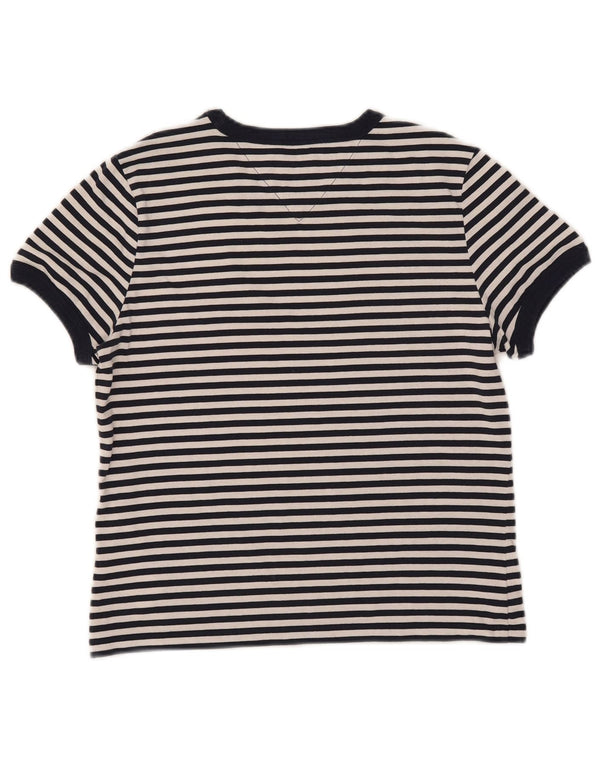 Damska krótka koszulka Tommy Hilfiger Top UK 10, mała, bawełniana w granatowe paski
