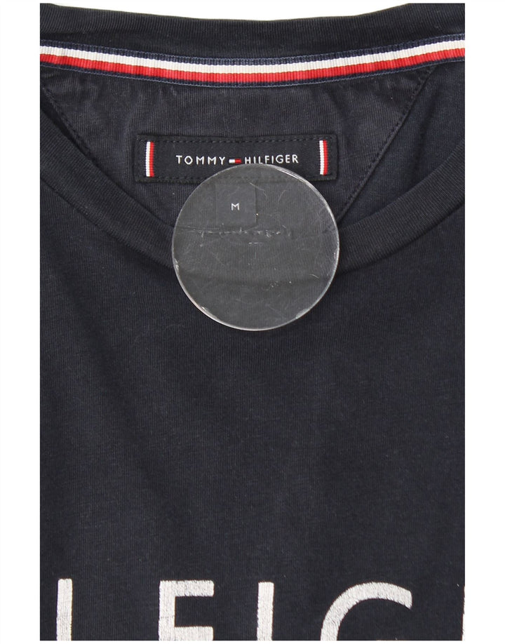 Męska koszulka z grafiką Tommy Hilfiger Top, średnia, granatowa bawełna