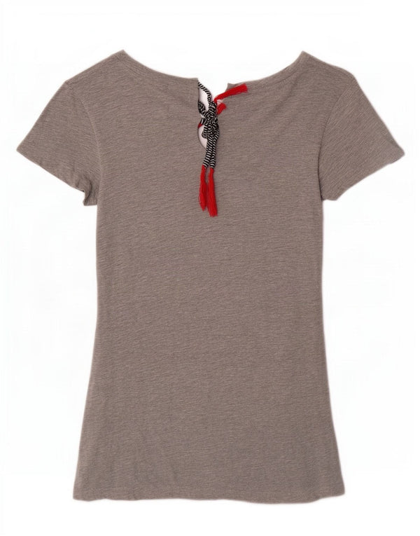 Damska koszulka z grafiką Desigual Top UK 10 Small Grey Flecked Butterfly