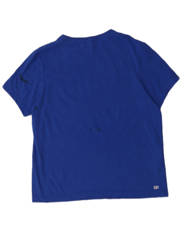 Męska koszulka z grafiką Lacoste, rozmiar 7 XL, niebieska bawełna