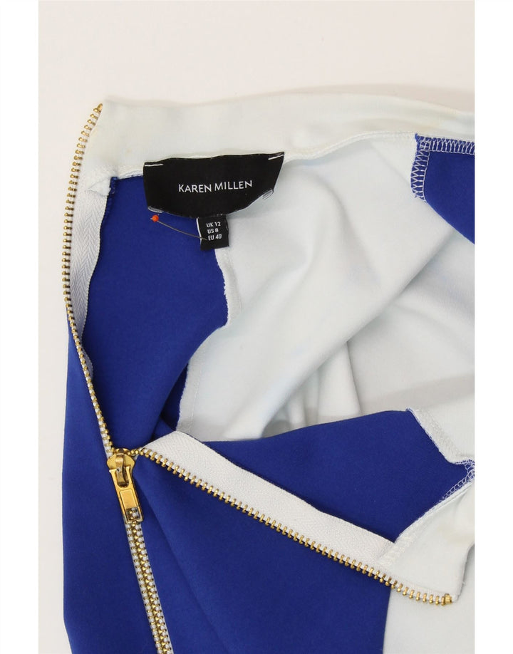 KAREN MILLEN Damska obcisła sukienka UK 12 Średnioniebieski kolor, nowoczesny