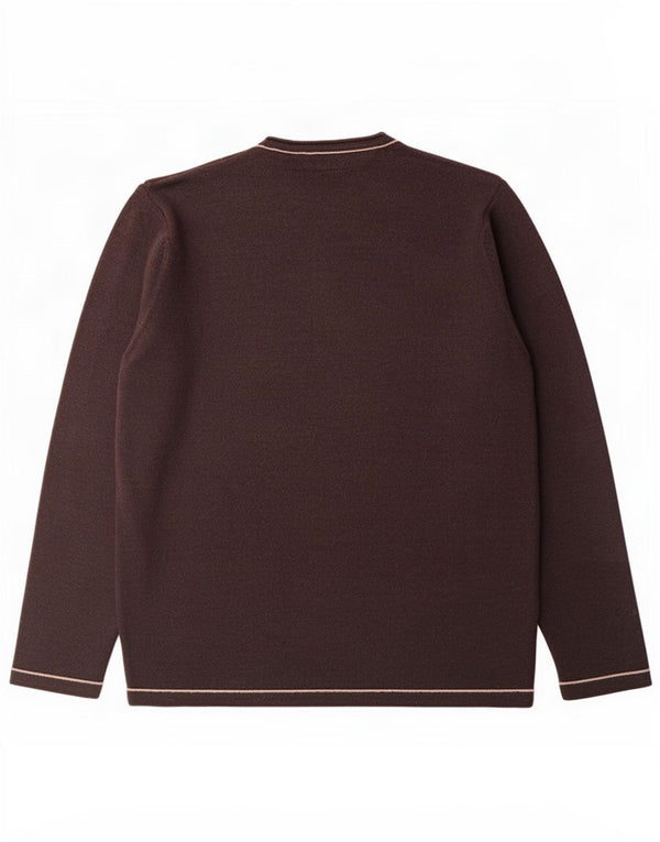 Damski sweter z okrągłym dekoltem Massimo Dutti UK 14 Średni szary wełniany